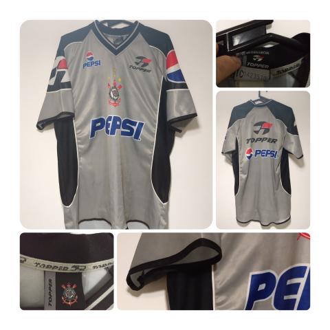 Hoje tem Corinthians. Camisa de Treino Cinza Topper Pepsi