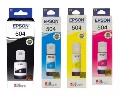 Kit 4 Refil Tinta Epson L6161 L4150 L4160 L6191 L6171 T504