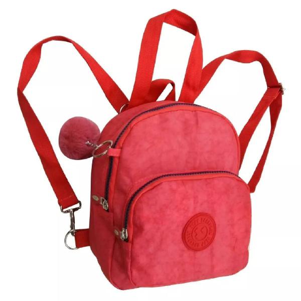 Mini mochila feminina Nylon Básico para Faculdade