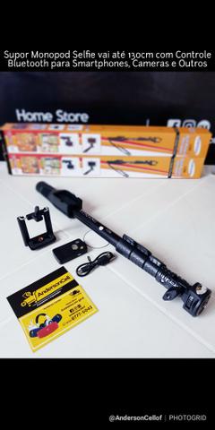 Super Monopod Grande com Controle Bluetooth e Suporte para