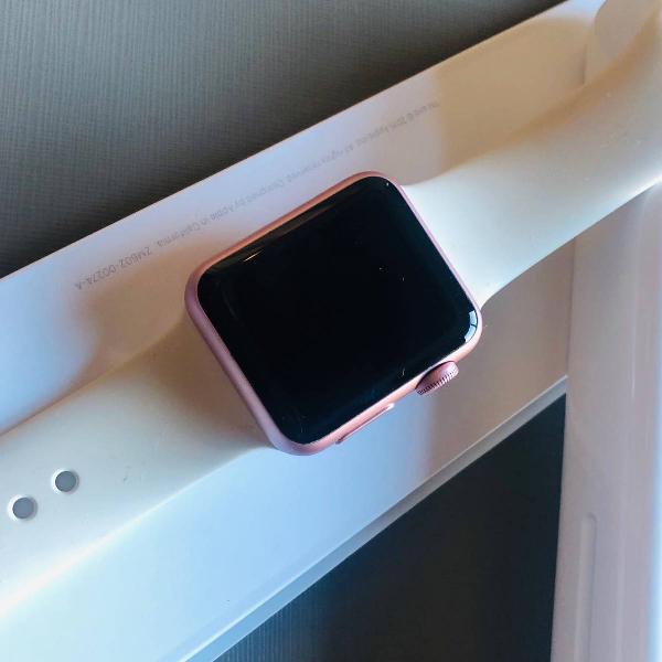 apple watch series 1 38mm de alumínio ouro rosa e pulseira