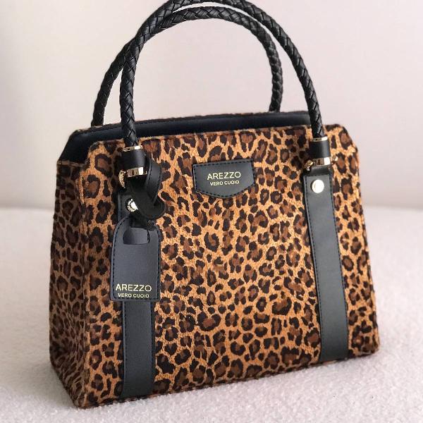 bolsa arezzo animal print nova