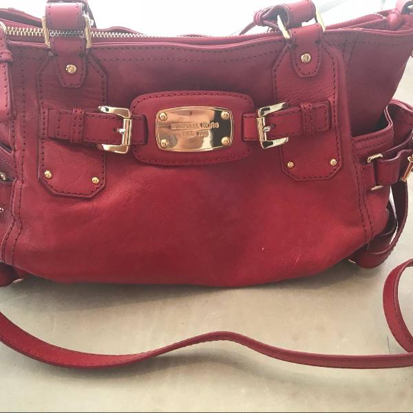 bolsa michael kors de couro vermelha