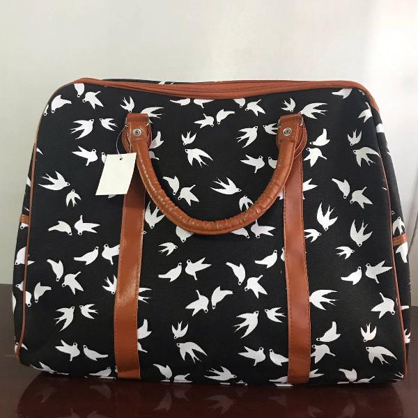 bolsa térmica estampada passáros