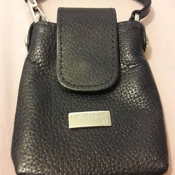 bolso couro azul