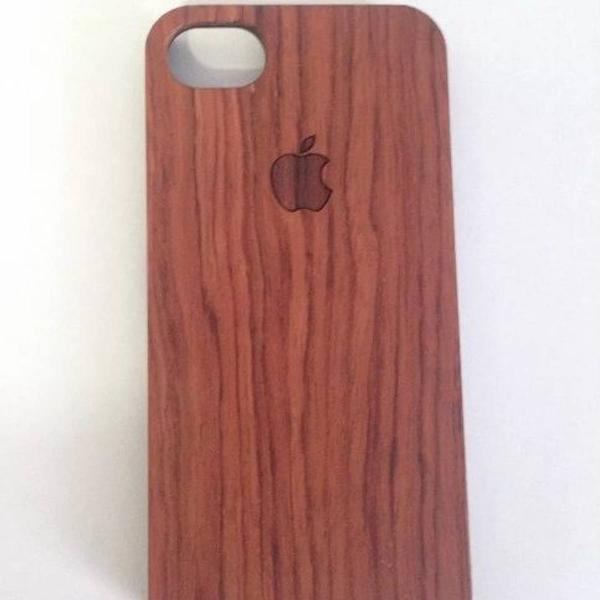 capa case de madeira iphone se / 5 s