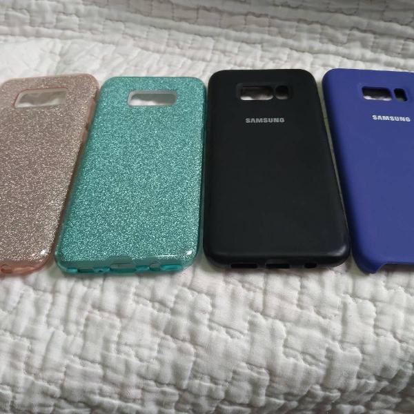capas para s8 plus. 2 de silicone e duas originais samsumg