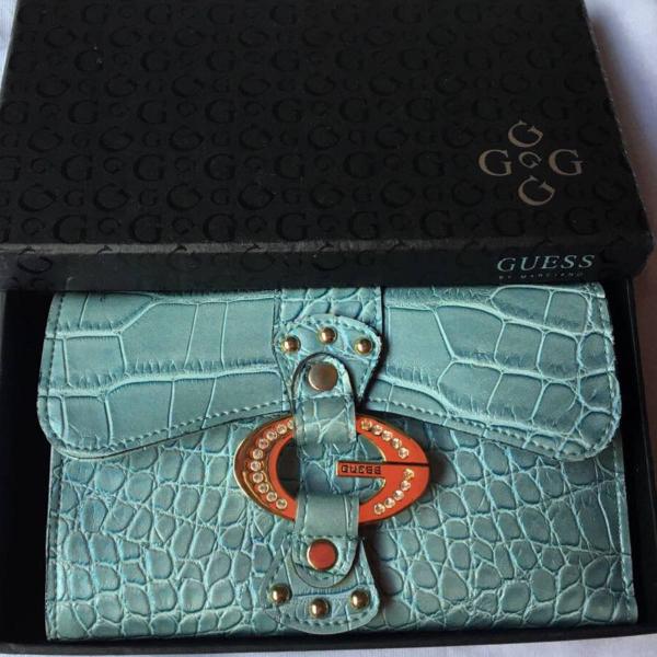 carteira de couro guess