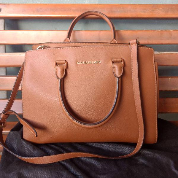 michael kors selma em couro saffiano original