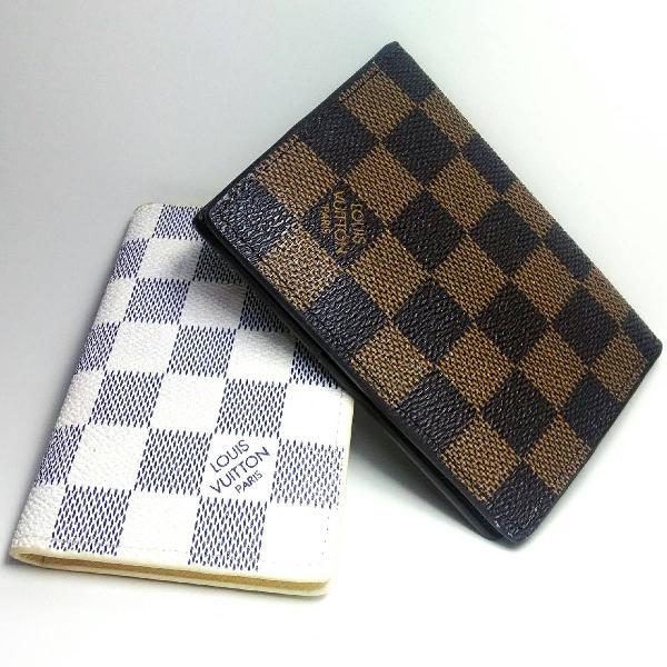 porta cartão carteira Louis Vuitton xadrez marrom
