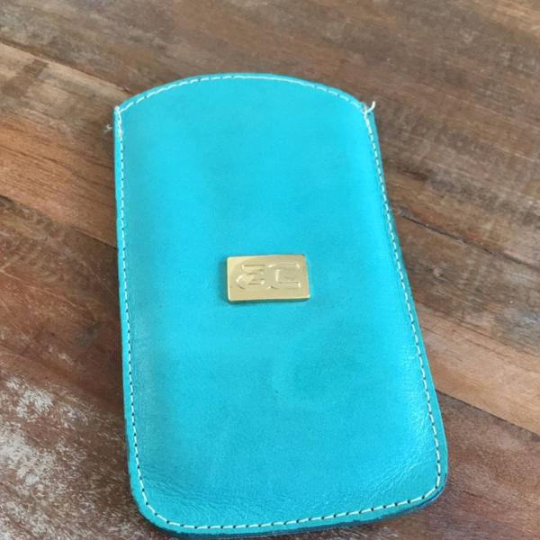 porta celular couro