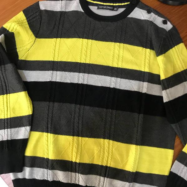 suéter chapter premium listrado amarelo
