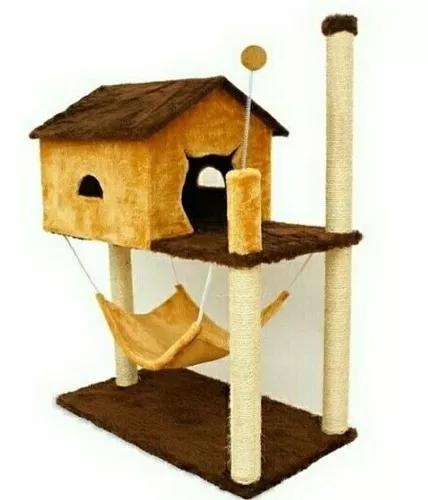 Arranhador House Marrom Com Bege Para Gatos Original