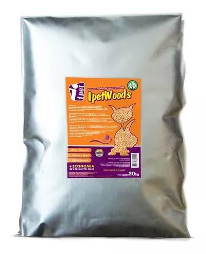 Granulado Ipet Woods De Madeira Para Gatos - 20 Kg