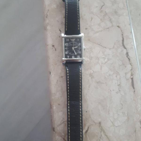 Relógio retangular original Emporio Armani pulseira de