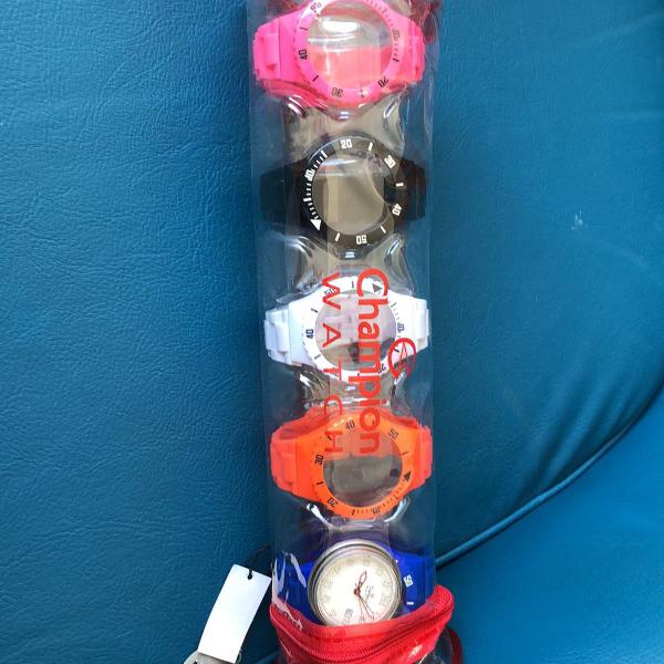 relógio champignon - kit com 5 pulseiras