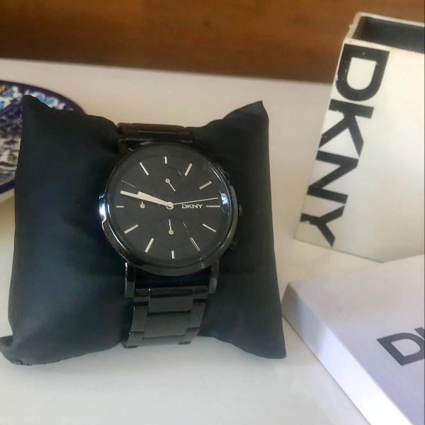 relógio dkny preto lindo, um luxo!