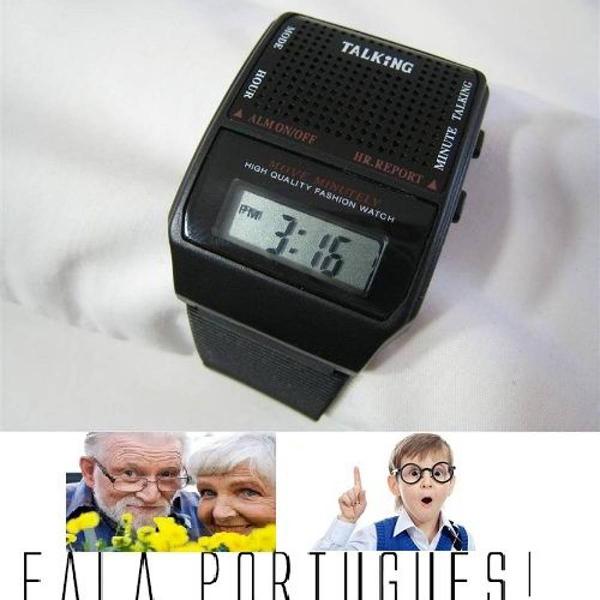 relógio fala hora cego voz português deficiente visual