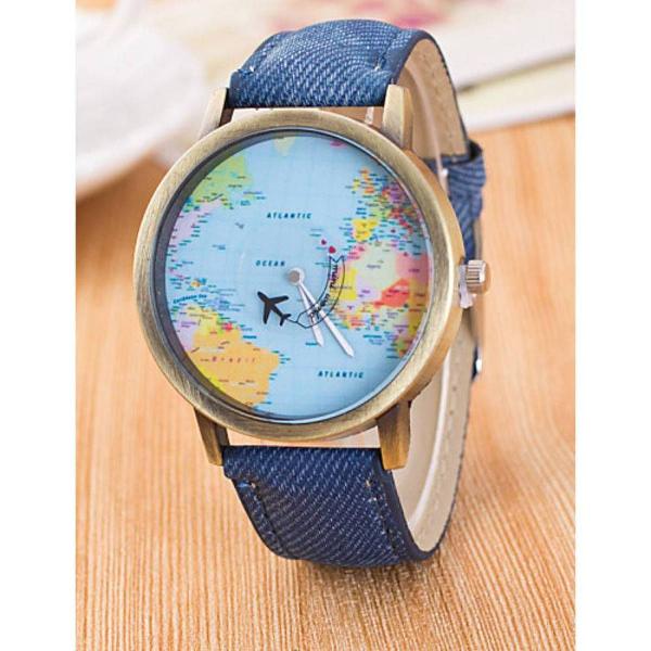 relógio mapa mundi azul