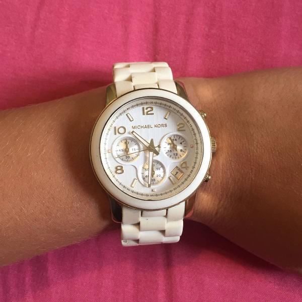 relógio michael kors branco