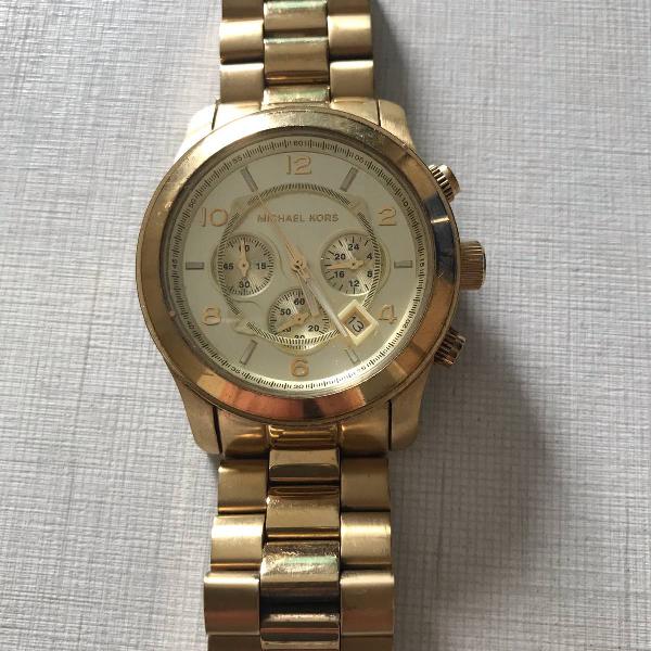 relógio michael kors dourado grande