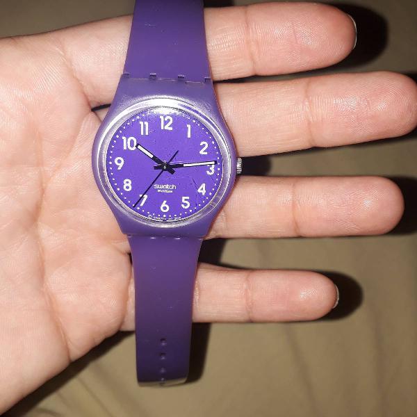 relógio swatch roxo