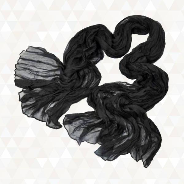 scarf tecido amassado - preto