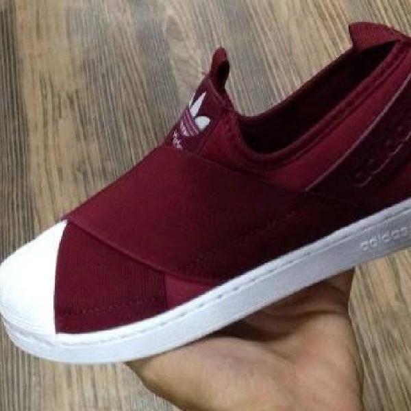tênis adidas elástico vermelho