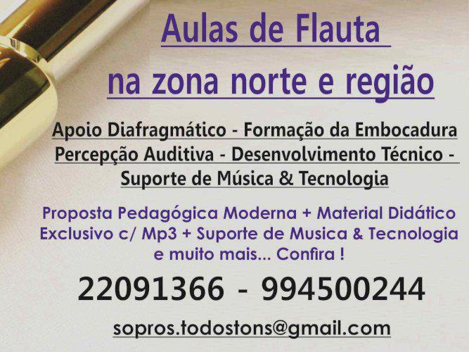 Aulas de Flauta Transversal & Doce na zona norte de SP na