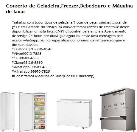 Refrigeração conserto de geladeira e freezer em Salvador