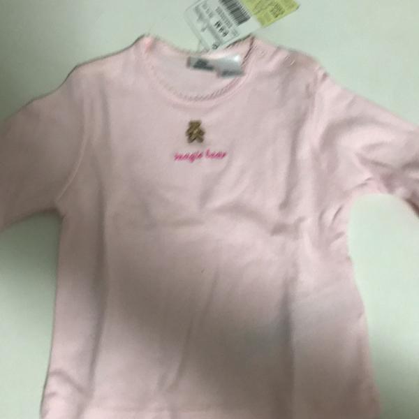 camiseta manga longa zara rosa