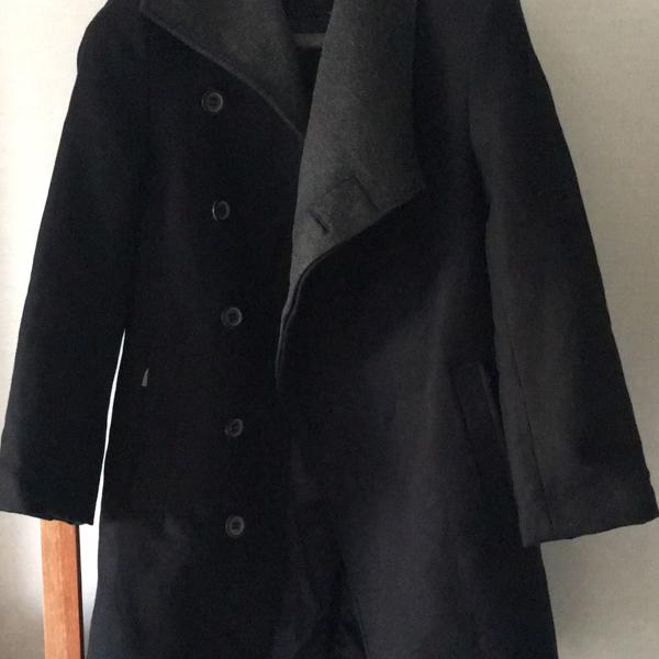 casaco zara pp unissex preto com detalhes em cinza