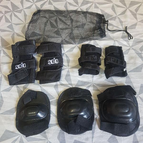 kit proteção para skatista