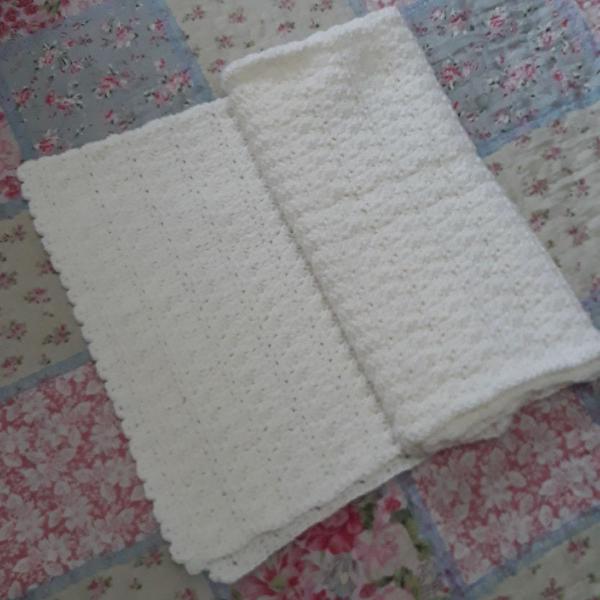 manta de lã para bebê, branca de tricô