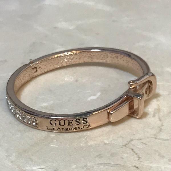 pulseira guess rose com strass