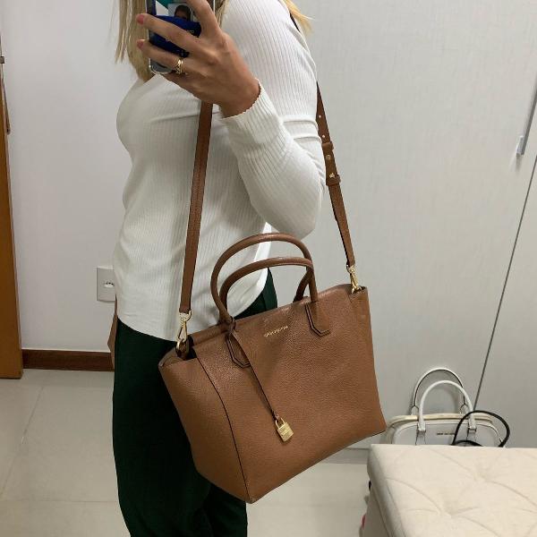 bolsa michael kors caramelo couro