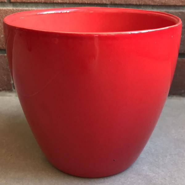 cachepô em cerâmica verniz vermelha
