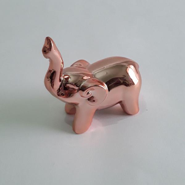 enfeite elefante rose gold