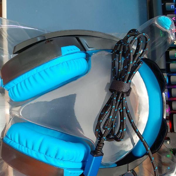 headset gamer warrior straton usb 2.0 stereo led azul - ph24