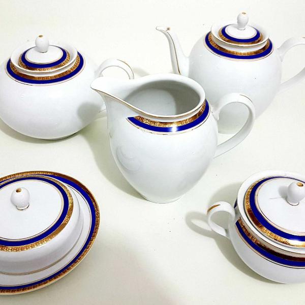 jogo de chá e café em porcelana brasileira,