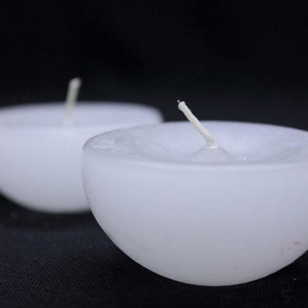 kit 25 - velas flutuante meia bola 6,0 cm - 7hs de duração