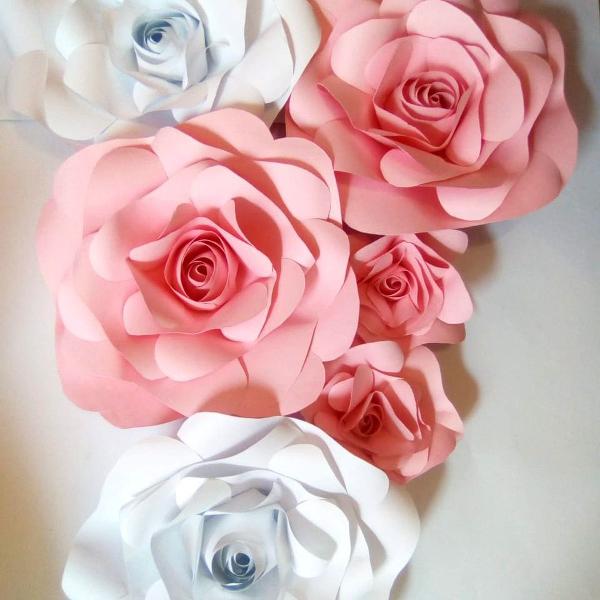 kit 6 rosas de papel gigante