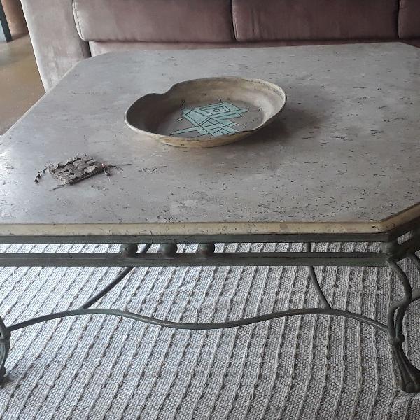 mesa de centro ferro e marmore