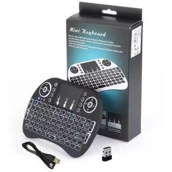 mini teclado wireless celular pc android tv smart iluminado