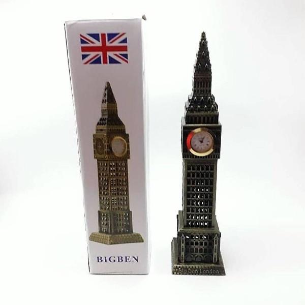 miniatura relógio big ben londres metal 23 cm