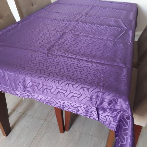 toalha de mesa retangular em tecido jacquard lilás