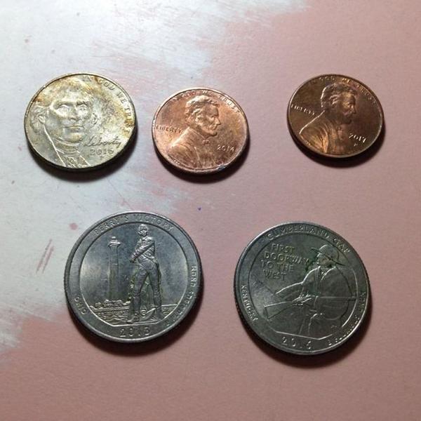 5 moedas quarter dollar one cent e 5 cents ler tudo r$48