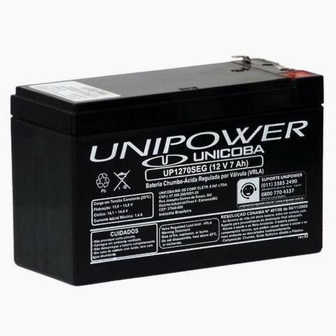 Bateria 12v 7ah Compact Para Alarme, Cercas - Unipower Nova