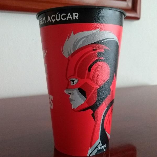 copo promocional coca-cola zero - capitã marvel -