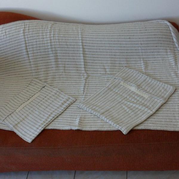 jogo para chaise ou sofá com cobertor e 2 capas de